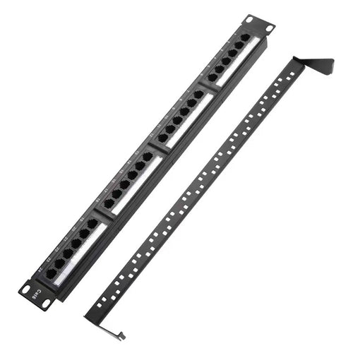 Cat6 Network RJ45 Patch Panel 24 Port 1U 19" (Dual Use)