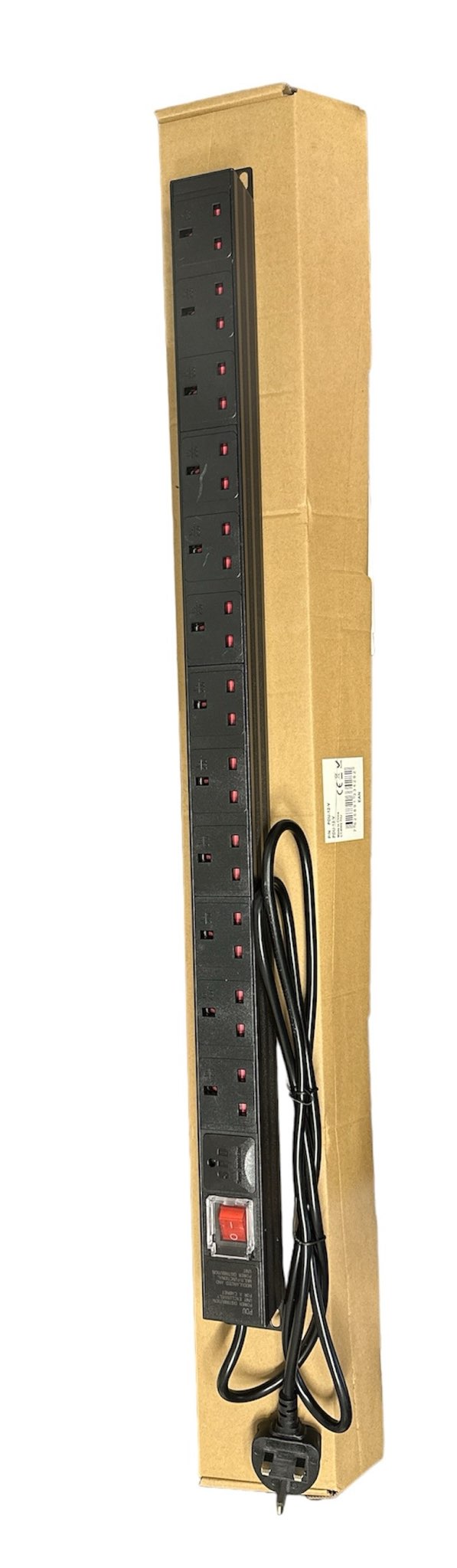 1U 12 Way 13A PDU Vertical Rack Mount Power Distribution Unit Surge ...