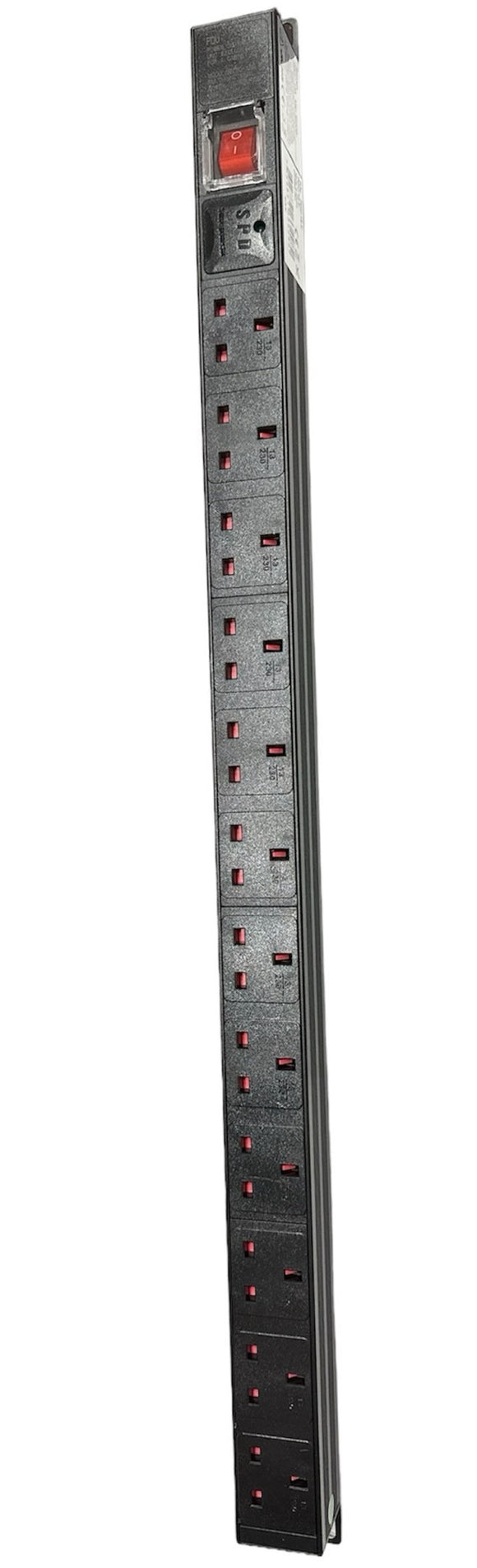 1U 12 Way 13A PDU Vertical Rack Mount Power Distribution Unit Surge Pr ...