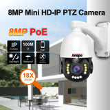 ANSPO PoE PTZ mortised 18x CCTV Camera Outdoor 8MP 4k with Audio