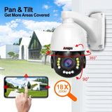 ANSPO PoE PTZ mortised 18x CCTV Camera Outdoor 8MP 4k with Audio