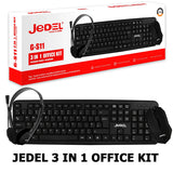Jedel G-S11 3-in-1 Office Kit - USB Keyboard & Mouse Headset with Mic Retail Boxed