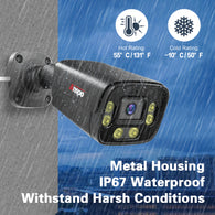 ANSPO PoE CCTV Camera Outdoor Bullet 5MP 3k with Audio BLACK