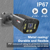 ANSPO PoE CCTV Camera Outdoor Bullet 5MP 3k with Audio BLACK