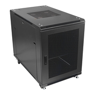 Pre-Built 12U 19" 600x1000mm Deep floor standing Cabinet, Mesh Front and Rear Door and Removable side panels, Wheels and Casters