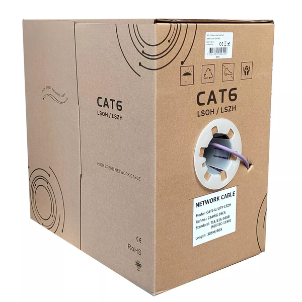 305m CCA Cat6 UTP LSOH/ LSZH Purple