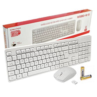 Builders Choice WS880-W-B Wireless Keyboard mouse in White combo