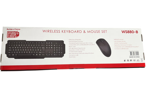 Builders Choice WS880-B Wireless Keyboard &amp; Mouse Set
