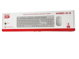 Builders Choice WS880-W-B Wireless Keyboard mouse in White combo