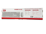 Builders Choice WS880-W-B Wireless Keyboard mouse in White combo