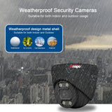 ANSPO PoE CCTV Camera Outdoor Security Turret 5MP 3k with Audio BLACK