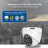 ANSPO PoE CCTV Camera Outdoor Security Turret 5MP 3k with Audio White