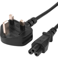 0.8M 3 Pin Mains Clover Leaf C5 Cloverleaf Power Lead Cord Cable for Laptop