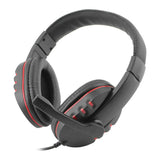 PC Stereo Headset and Mic soft Ear pads 3.5mm Jack X 2 - Red/Black (Blister Pack) JD032