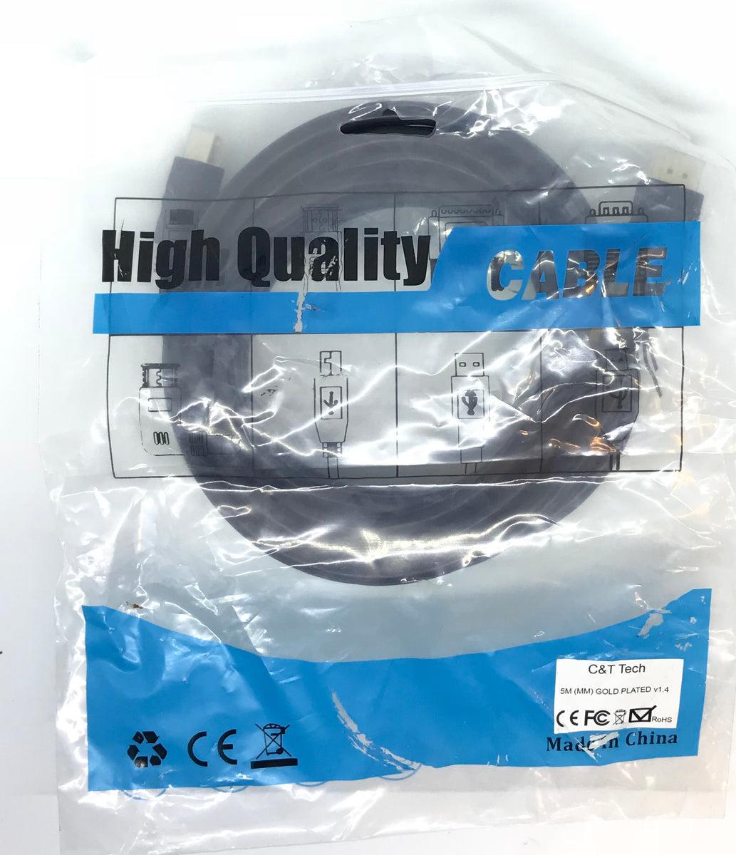 5m M/M Gold Plated ,Triple Shielded v1.4 (HDMI5-MM-V1.4) – CandTtech