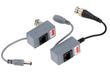 CCTV DVR RJ45 Video Balun Pair With Power UTP Cat5 Cat5e Cat6 Cable Transmit Receiver BNC