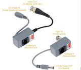 CCTV DVR RJ45 Video Balun Pair With Power UTP Cat5 Cat5e Cat6 Cable Transmit Receiver BNC