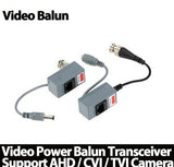 CCTV DVR RJ45 Video Balun Pair With Power UTP Cat5 Cat5e Cat6 Cable Transmit Receiver BNC