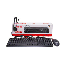 Jedel G-S11 3-in-1 Office Kit - USB Keyboard & Mouse Headset with Mic Retail Boxed