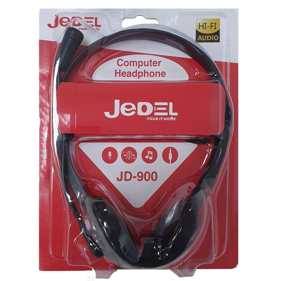 PC Stereo Headset and Mic 3.5mm Jack X 2 - Black (Blister Pack) JD900