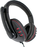 PC Stereo Headset and Mic soft Ear pads 3.5mm Jack X 2 - Red/Black (Blister Pack) JD032