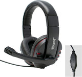 PC Stereo Headset and Mic soft Ear pads 3.5mm Jack X 2 - Red/Black (Blister Pack) JD032