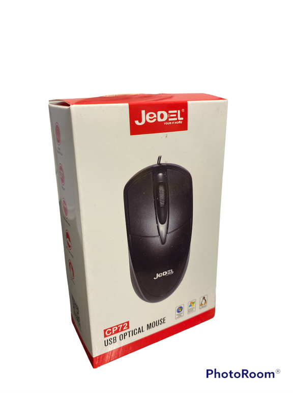 Jedel CP72 Wired Optical Mouse (Black) 1600dpi