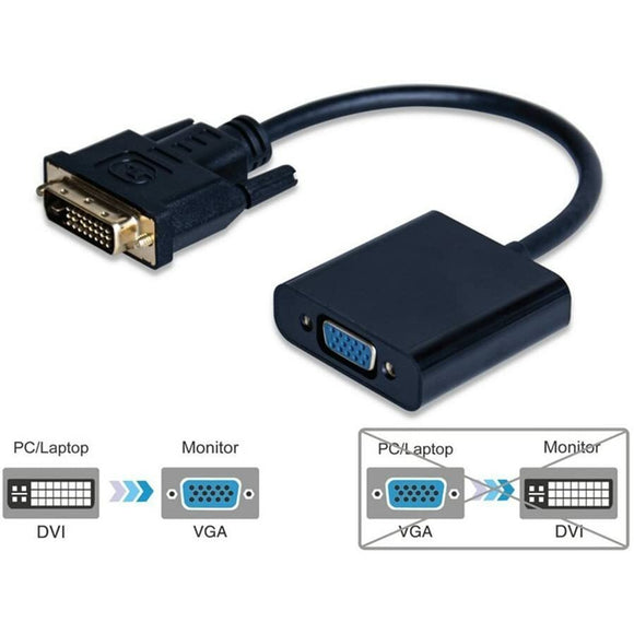 DVI - VGA Adapter DVI-D to VGA analog - Black 15cm (DVI-VGA)