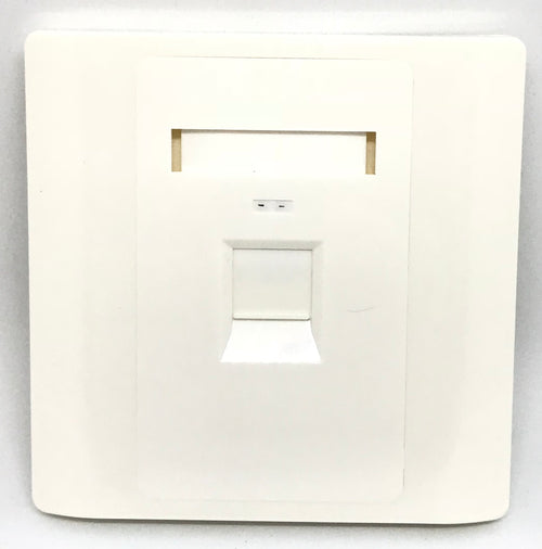C and T Tech 86mm x 86mm single gang face plate - Flat – White (1 Slot)