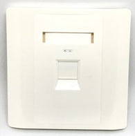 C and T Tech 86mm x 86mm single gang face plate - Flat – White (1 Slot)