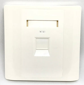 C and T Tech 86mm x 86mm single gang face plate - Flat – White (1 Slot)