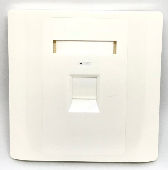 C and T Tech 86mm x 86mm single gang face plate - Flat – White (1 Slot)