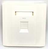 C and T Tech 86mm x 86mm single gang face plate - Flat – White (1 Slot)