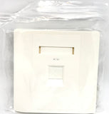 C and T Tech 86mm x 86mm single gang face plate - Flat – White (1 Slot)