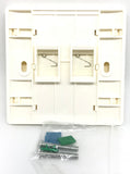 C and T Tech 86mm x 86mm single gang face plate - Flat – White (2 Slot)