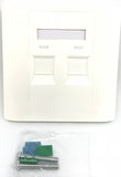 C and T Tech 86mm x 86mm single gang face plate - Flat – White (2 Slot)