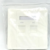 C and T Tech 86mm x 86mm single gang face plate - Flat – White (2 Slot)