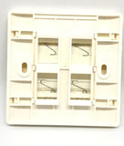 C and T Tech 86mm x 86mm single gang face plate - Flat – White (4 Slot)