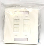 C and T Tech 86mm x 86mm single gang face plate - Flat – White (4 Slot)