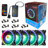 JEDEL 5 Pack RGB Case Fans 120MM LED Cooling With HUB & Remote