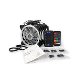 JEDEL 5 Pack RGB Case Fans 120MM LED Cooling With HUB & Remote