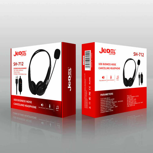 Noise cancelling Light-Weight USB Office Headset Headphones With MIC For PC and Mac SH-712