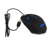 JEDEL M20 Optical Mouse, 2000Dpi, USB 3-Button Scroll-Wheel, Black, Blue LED