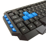 Wireless Keyboard and Optical Mouse Set - Gaming - Blue 2.4GHz (Retail Box) WS880