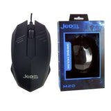 JEDEL M20 Optical Mouse, 2000Dpi, USB 3-Button Scroll-Wheel, Black, Blue LED
