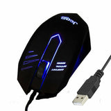 JEDEL M20 Optical Mouse, 2000Dpi, USB 3-Button Scroll-Wheel, Black, Blue LED